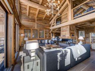 Experience rustic luxury in this stunning wooden chalet.