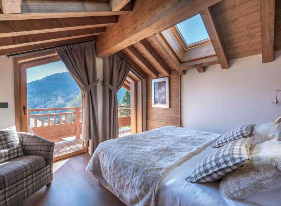Experience the ultimate in mountain living with this stunning bedroom.