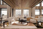 Experience luxury living in this stunning property, featuring a cozy living room with a modern design.