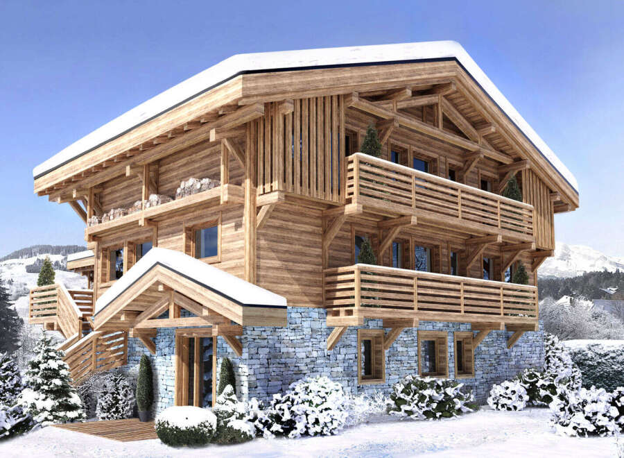 Experience the epitome of alpine luxury in this stunning wooden chalet.