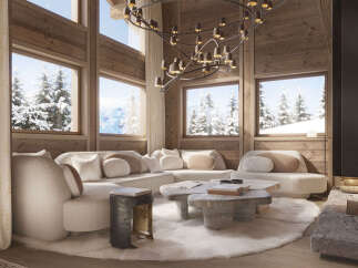 Experience the epitome of luxury living in this stunning chalet, boasting breathtaking views of snow-capped mountains.