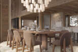 Experience luxury living in this stunning property, featuring a beautifully designed dining area.