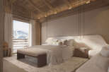Experience the epitome of alpine luxury in this stunning bedroom.