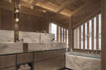 Experience luxury and tranquility in this stunning bathroom.