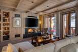 Experience luxury living in this stunning property featuring a cozy fireplace, perfect for chilly evenings.
