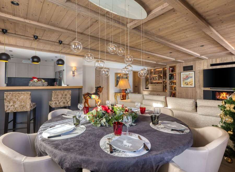Experience luxury living in this stunning property featuring a beautifully designed dining area.