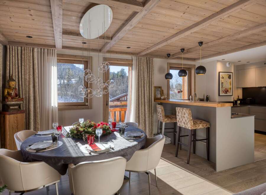 Experience luxury living in this stunning property featuring a beautifully designed dining area.
