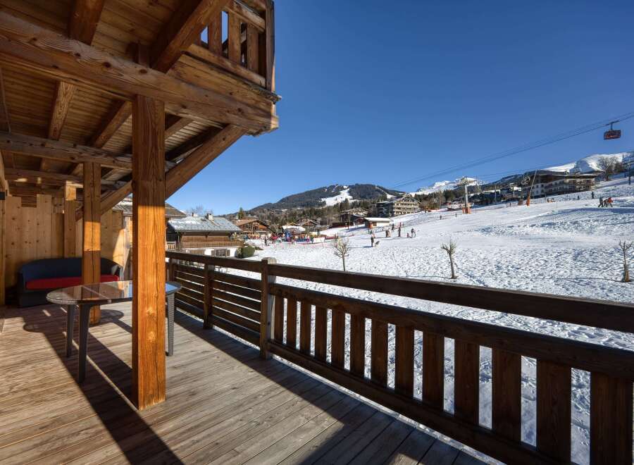 Enjoy breathtaking mountain views from this stunning ski chalet.