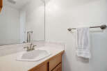 This bathroom features a clean and modern design, perfect for any home.