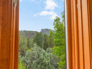 Experience breathtaking natural beauty right from your window, with panoramic views of lush green forests and majestic mountain peaks.