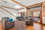 This stunning living room boasts a modern design with a touch of elegance.