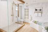 Step into luxury with this stunning bathroom design.