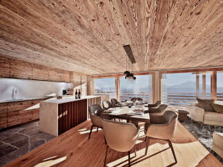 Experience luxury living in this stunning chalet, featuring exquisite wooden interiors and breathtaking mountain views.
