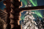 Experience the magic of winter in this cozy log cabin, perfectly positioned to witness the breathtaking Northern Lights.