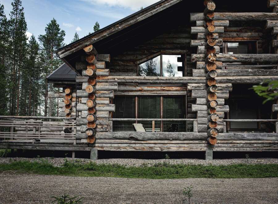 Discover the charm of this stunning log cabin nestled in a serene natural setting.
