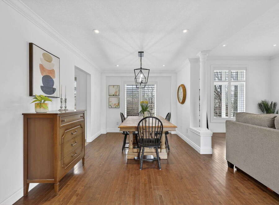 Step into this elegant dining room, perfect for hosting gatherings.