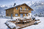 Experience the ultimate winter escape in this stunning chalet nestled in the heart of the mountains.