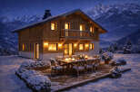Experience the ultimate winter escape in this stunning chalet nestled in the heart of the mountains.