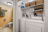 Discover the convenience of in-unit laundry in this charming property! This home features a dedicated laundry area with a washer and dryer, making chores a breeze.