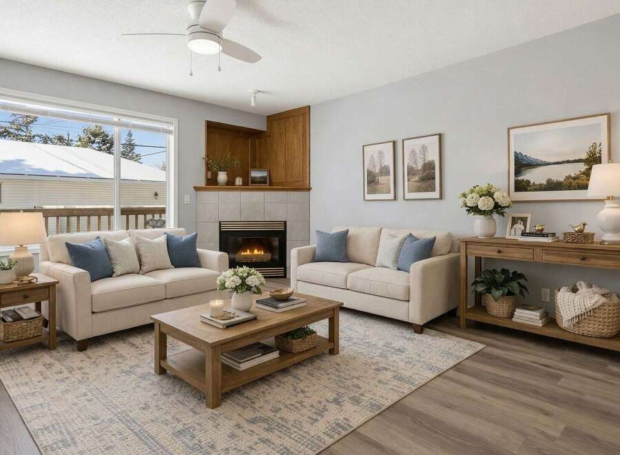 Step into this inviting living room, perfect for relaxation and entertaining.