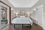 This stunning bedroom boasts a serene and inviting atmosphere, perfect for relaxation.