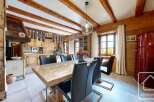 Experience rustic elegance in this stunning dining room.
