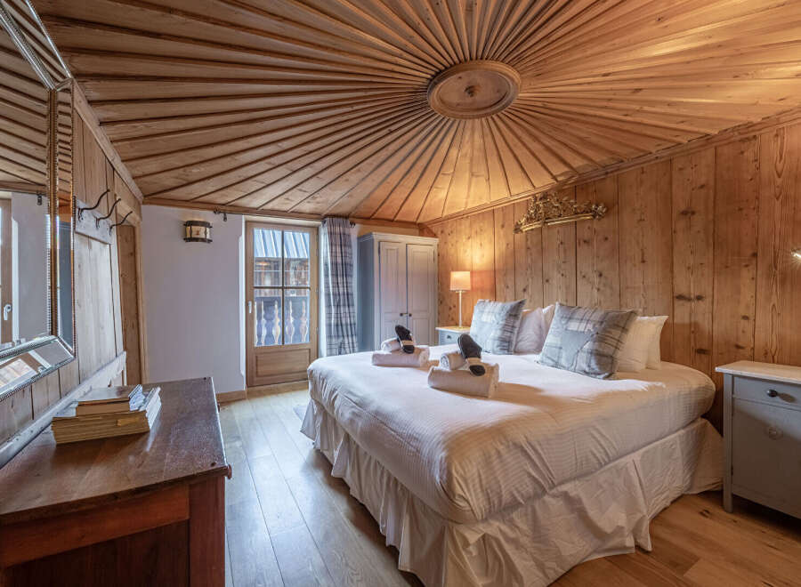Experience the rustic charm of this beautifully designed bedroom.