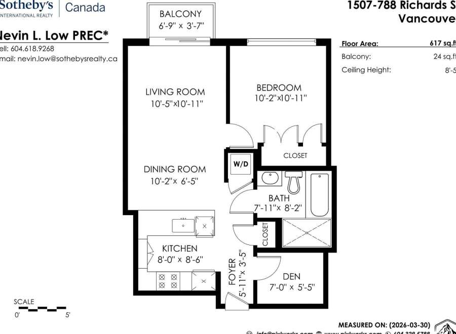 Discover this stunning Vancouver property at 1507-788 Richards St, featuring a spacious 617 sq.