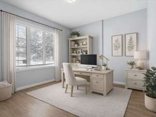 Step into this bright and airy home office, perfect for productivity and focus.