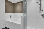 Step into a modern bathroom oasis.