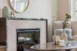 This stunning living room features a modern fireplace, perfect for cozy evenings.