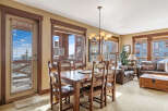 This stunning property boasts a cozy dining area, perfect for intimate gatherings.