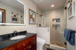 Step into luxury with this beautifully designed bathroom! Featuring a sleek vanity, a modern toilet, and a spacious glass-enclosed shower, this space is both stylish and functional.