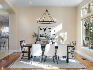 Step into this elegant dining room, perfect for hosting memorable gatherings.