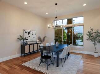 Step into this elegant dining room, perfect for hosting gatherings.