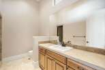 This stunning bathroom boasts a spacious layout and elegant design.