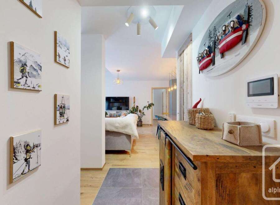 This stunning property boasts a modern interior with a warm and inviting atmosphere.