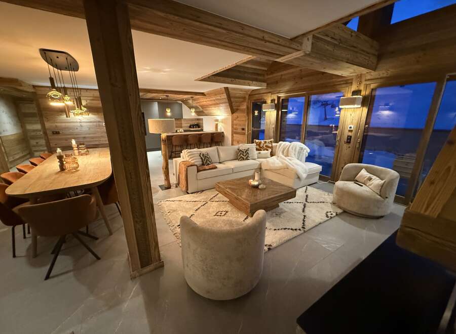 Experience luxury living in this stunning property featuring exquisite wooden accents and a cozy ambiance.