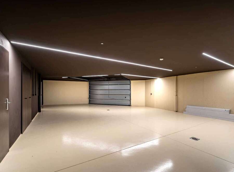 Discover a modern and spacious garage with sleek design elements.