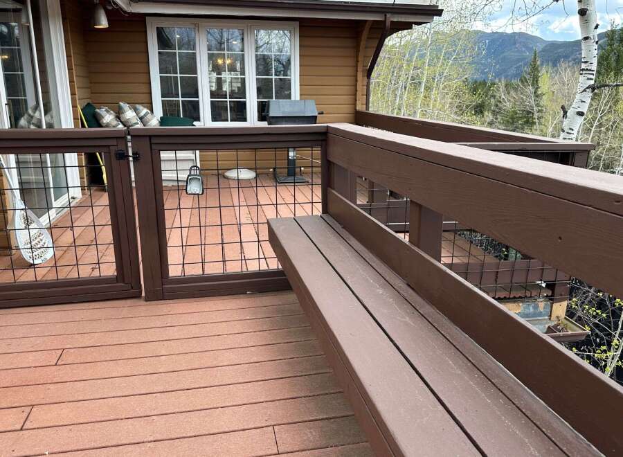 Enjoy the stunning mountain views from this beautiful deck! This property features a spacious outdoor area perfect for relaxing and entertaining.