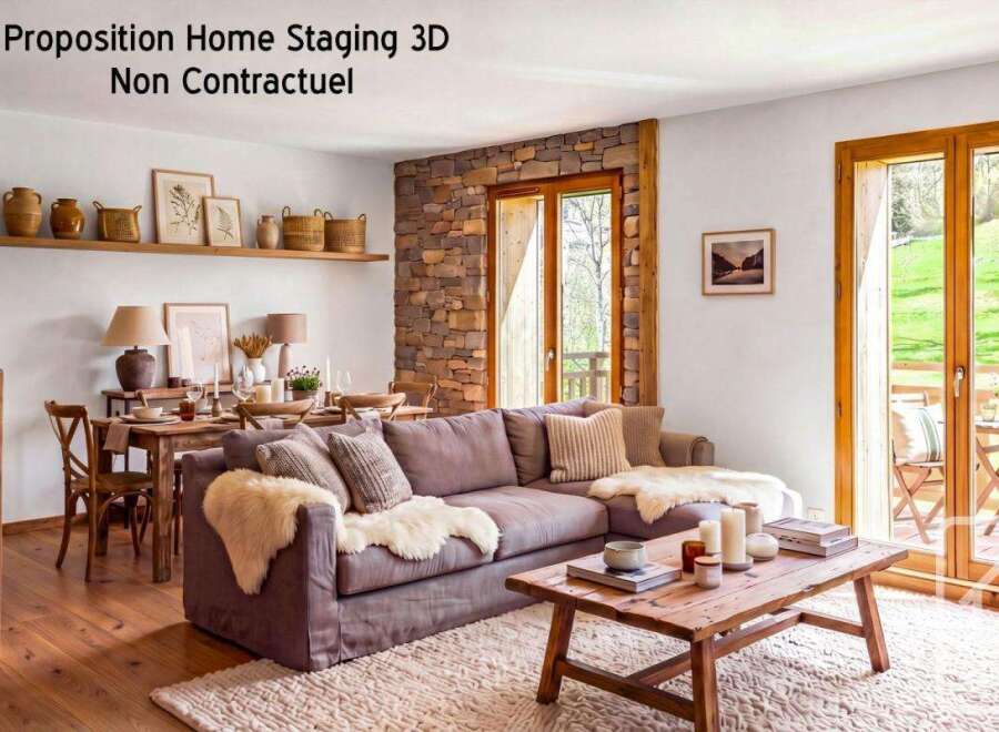 This stunning property features a beautifully designed living space, perfect for relaxation and entertaining.