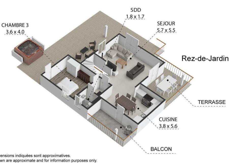 Discover this charming Rez-de-Jardin, perfect for comfortable living.