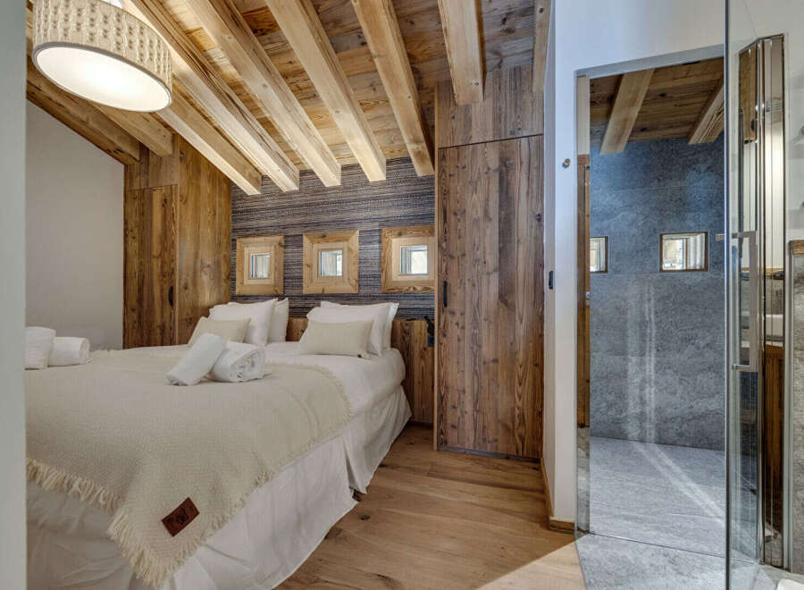 Experience rustic charm in this beautifully designed bedroom.