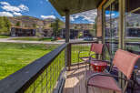 Enjoy breathtaking mountain views from this charming balcony.