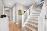 This stunning property boasts a modern interior with a bright and airy staircase.