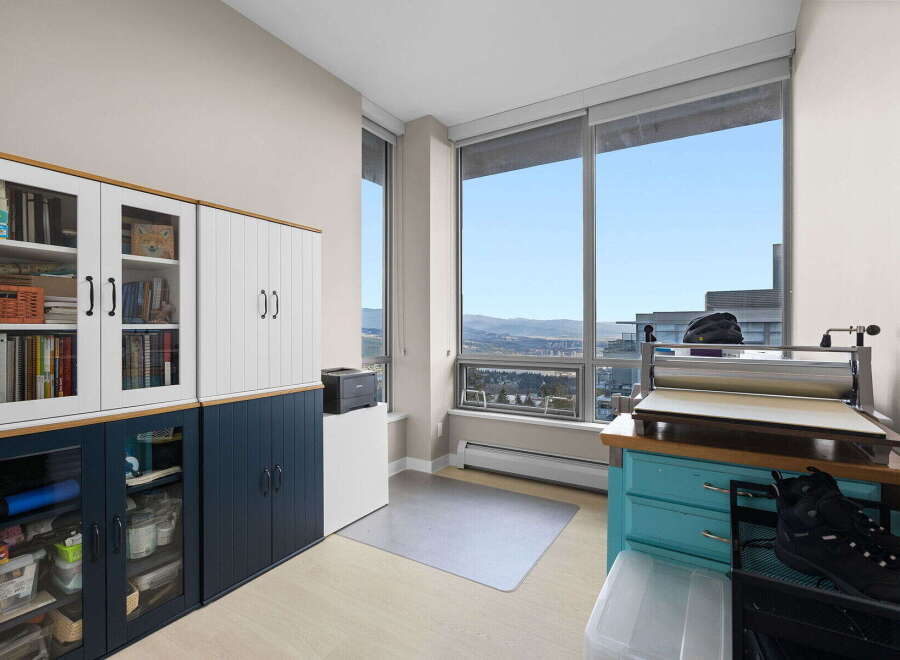 This stunning property boasts a bright and airy home office with breathtaking views.