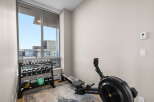 This modern home gym offers a perfect blend of fitness and luxury.