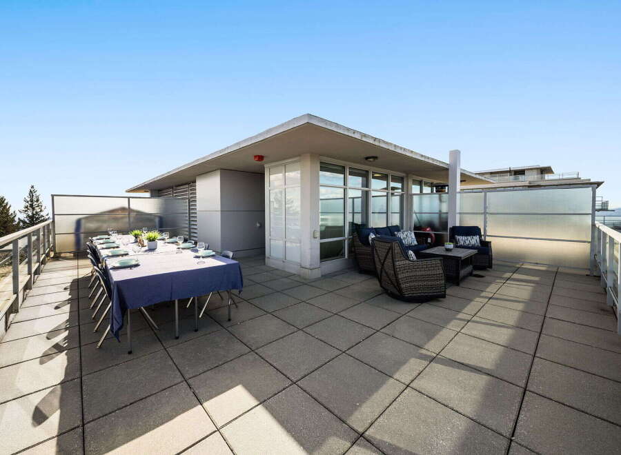 Enjoy breathtaking views from this stunning rooftop terrace.