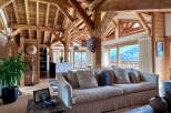Experience the epitome of luxury living in this stunning property, boasting exquisite wooden beams and a cozy, inviting atmosphere.