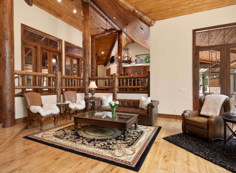 Step into luxury with this stunning property featuring a rustic yet elegant interior.